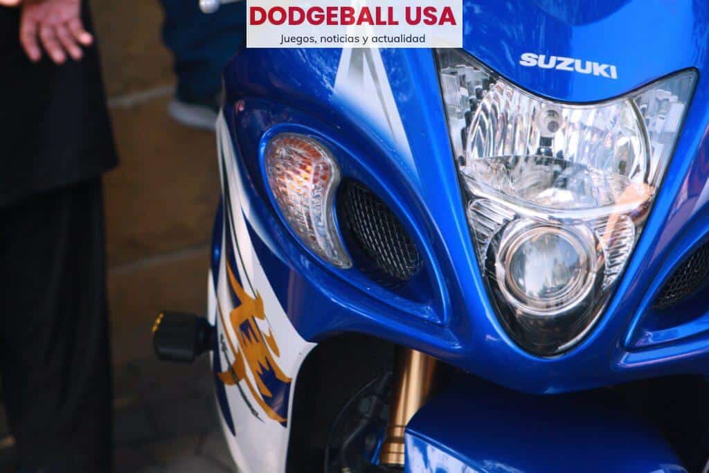 a blue and white motorcycle
