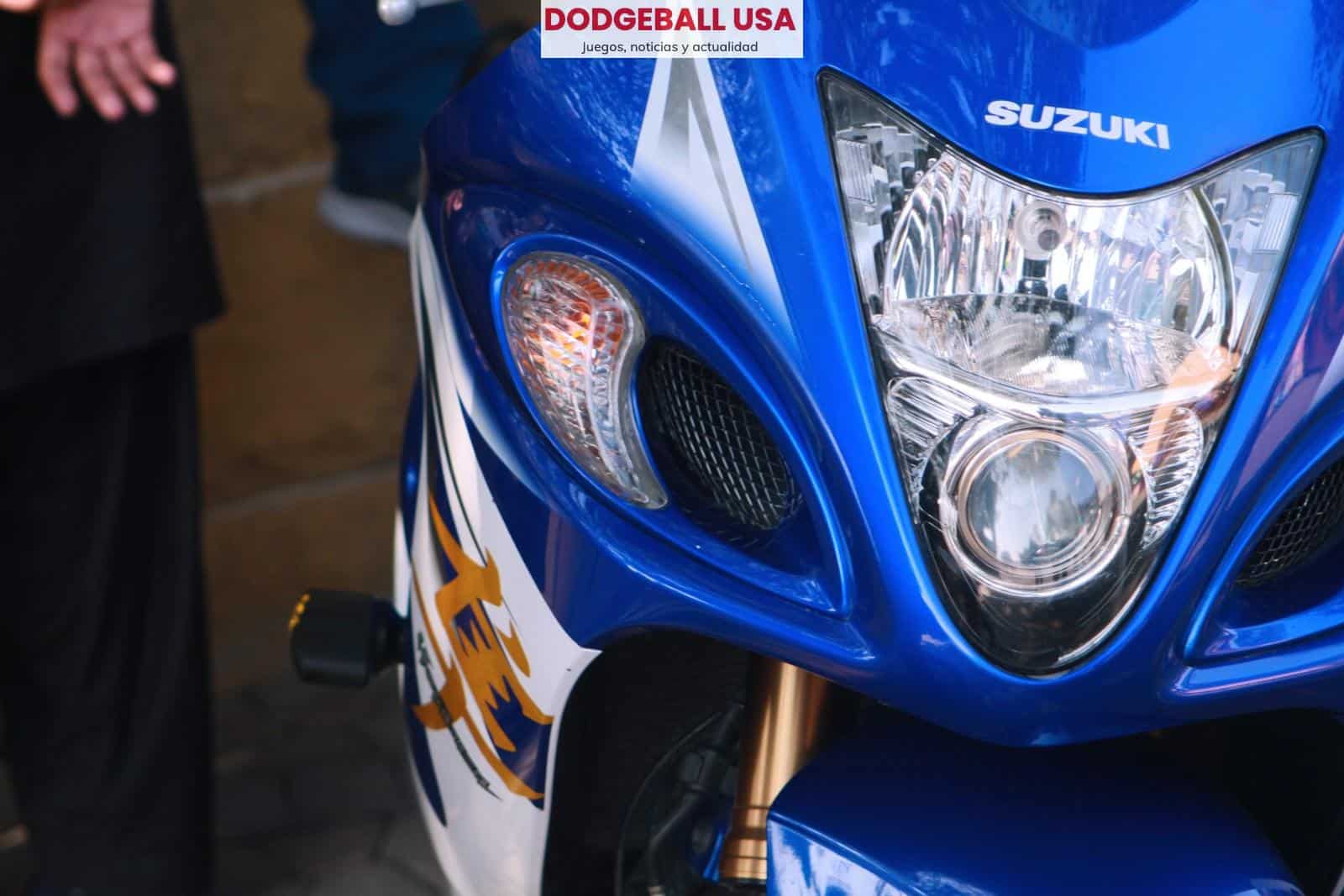 a blue and white motorcycle